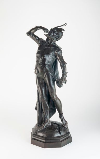 D'après Auguste de WEVER (1836-1910) 

Méphisto. 

Epreuve en bronze à patine brune....