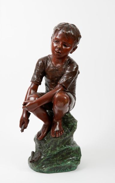 Emmanuel VILLANIS (1858-1914) 

Enfant assis tenant une corde à sauter. 

Epreuve...
