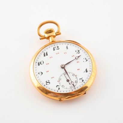 null Pocket watch in yellow gold (750).

Grooved back cover with unencrypted cartridge.

White...