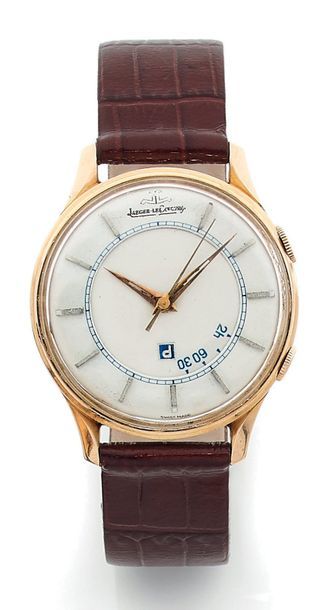 JAEGER-LECOULTRE Memovox Parking Man's ringing bracelet
watch.
Round case in yellow...