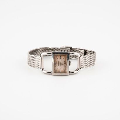 JAEGER LECOULTRE, Etrier, pour HERMES Paris 
Ladies' wristwatch. 
Rectangular polished...