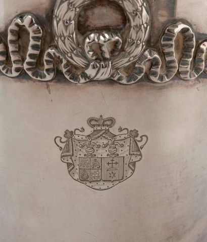 FRANCE, fin du XIXème ou début du XXème siècle 
Pair of silver champagne buckets...
