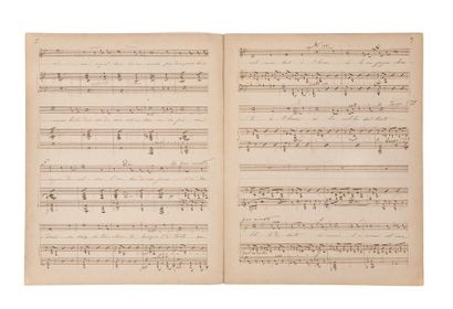 César FRANCK (1822-1890) 
Manuscrit musical autographe, Aimer, 1849; cahier de 7...