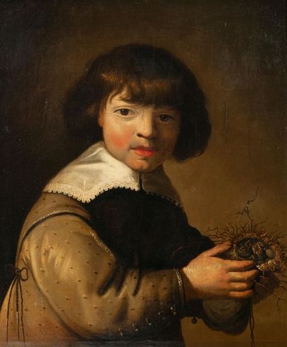 Attribuée à Jacob Adriaensz BACKER (Harlingen 1609 - Amsterdam 1651) 
Le petit dénicheur...