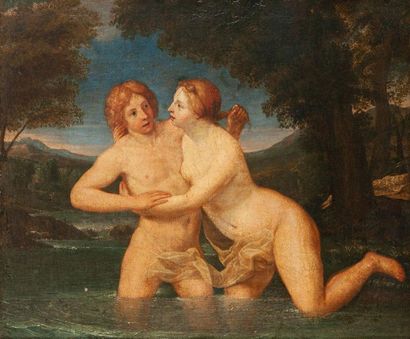 Atelier de Guido RENI (Bologne 1575-id.; 1641) 
Salmacis embrassant Hermaphrodite...