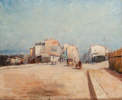 Charles MALFROY (1862-1918) 
Rue de Caulaincourt, Paris.
Huile sur toile.
Signée...