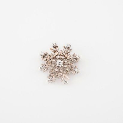 Snowflake-shaped white gold (750) pendant...