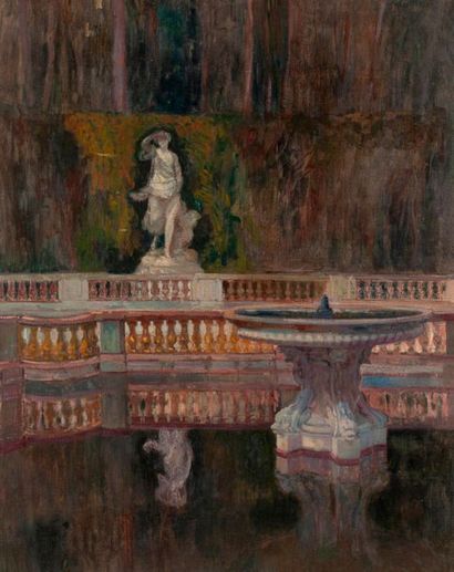Raymond Louis CHARMAISON (1876-1955) 

Bassin à Versailles. 

Huile sur toile. 

Signée...