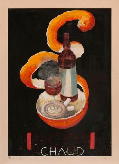 Leonetto CAPPIELLO (1875-1942) 
Chaud.
Projet d'affiche.
Gouache sur papier.
66 x...