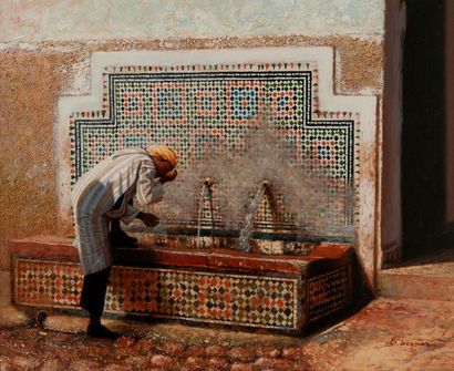 null Ecole orientaliste du XXème siècle

Jeune homme à la fontaine. 

Huile sur toile....