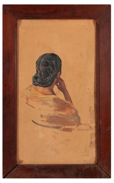Gaston RAKOTOVAO (XIXème-XXème) 

Portrait de femme en buste de dos, 1933. 

Huile...