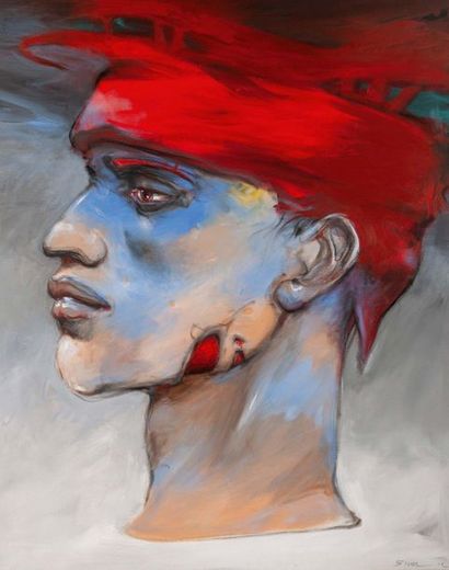 Enki BILAL (né en 1951) "Oxymore Skin 3" Colored
Acrylic on canvas.
Signed and dated...