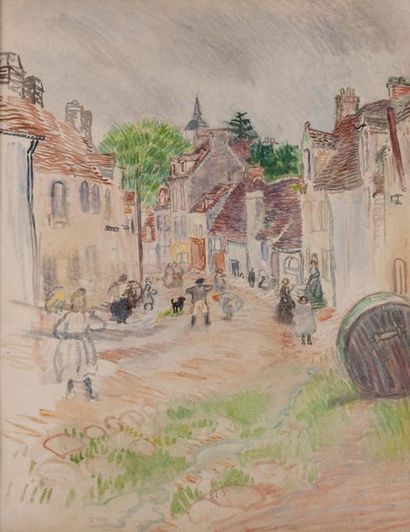 Raoul DUFY (1877-1953) 
Village de Normandie, circa 1900
Aquarelle sur papier.
Signée...