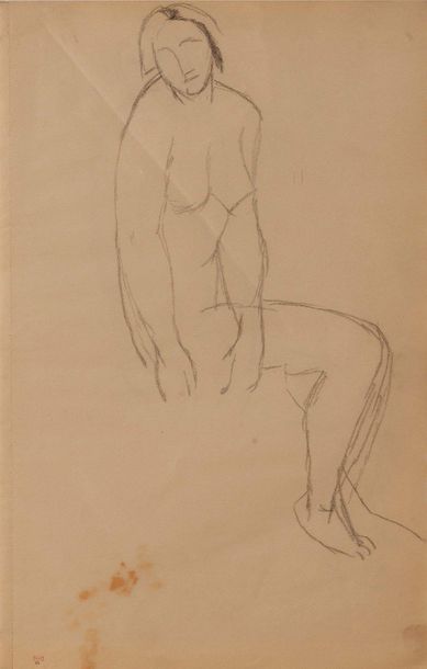 Amedeo MODIGLIANI (1884-1920) 
Femme nue, assise de trois quarts, circa 1907-1908
Crayon...