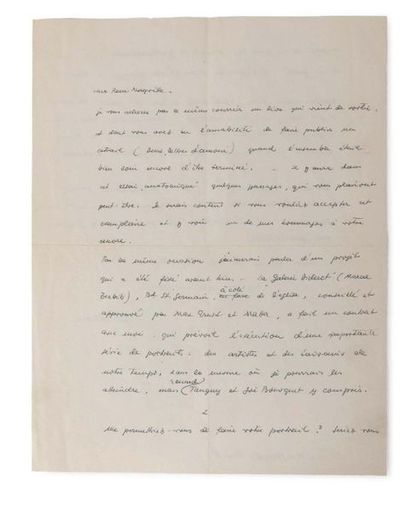 BELLMER Hans (1902-1975) 
Lettre autographe signée adressée à René MAGRITTE Paris,...