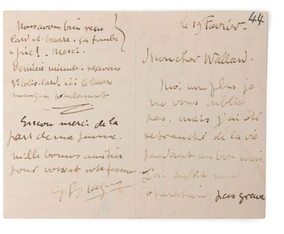 BRAQUE Georges (1882-1963) 
Signed autograph letter addressed to Daniel WALLARD S.l.,...