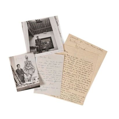 BUFFET BERNARD (1928-1999) 
A collection of 41 signed letters, maps and notes, including...