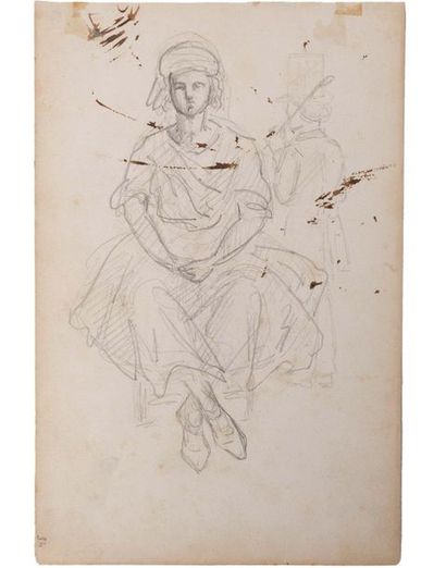 CEZANNE Paul (1839-1906) 
Original drawings and autograph handwritten notes
Circa...