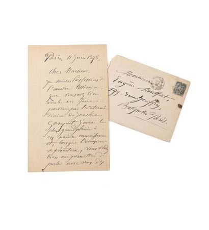 CEZANNE Paul (1839-1906) 
Lettre autographe signée adressée à Eugène Jules
MONTFORT...