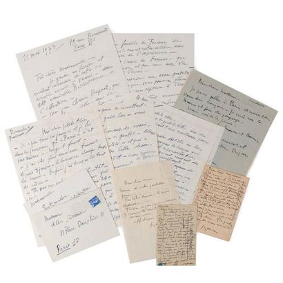 DUNOYER de SEGONZAC André (1884-1974) 
Réunion de 7 lettres et 2 cartes postales...