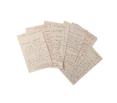 DURAND-RUEL PAUL (1831-1922) 11 signed autograph letters addressed to Claude MONET...