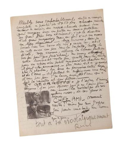 MAGRITTE René (1898-1967) 
Lettre autographe signée adressée à Pierre Louis FLOUQUET,...