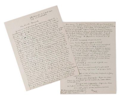 MAGRITTE René (1898-1967) 
Signed autograph letter addressed to
Joë BOUSQUET Jette-Bruxelles,...