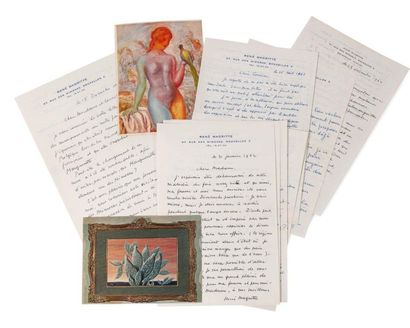 MAGRITTE René (1898-1967) 
Ensemble de 7 lettres et de 4 cartes postales autographes...