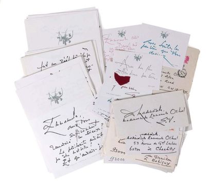 MATHIEU GEORGES (1921-2012) 
Réunion de 14 lettres autographes dont 12 signées et...
