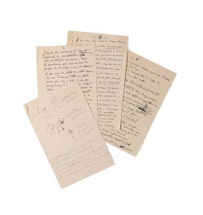 MATISSE Henri (1869-1954) 
Autograph letter signed with original drawings addressed...