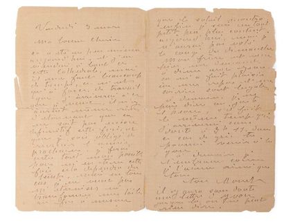 MONET Claude (1840-1926) 
Signed autograph letter addressed to
Alice HOSCHEDÉ S.l.,...