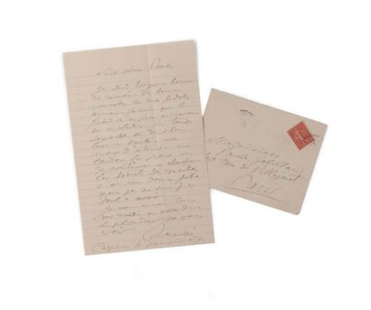 RENOIR Pierre-Auguste (1841-1919) 
Lettre autographe signée adressée à Paule
GOBILLARD...