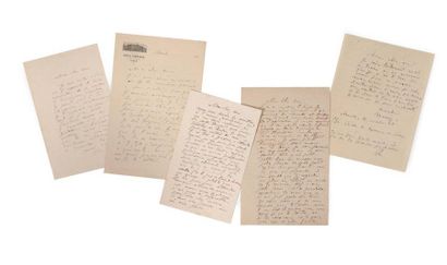 RENOIR Pierre-Auguste (1841-1919) 
Set of five signed autograph letters addressed...