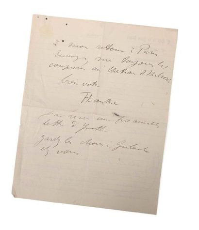 TOULOUSE-LAUTREC Henri de (1864-1901) 
Signed autograph letter addressed to "My Dear...