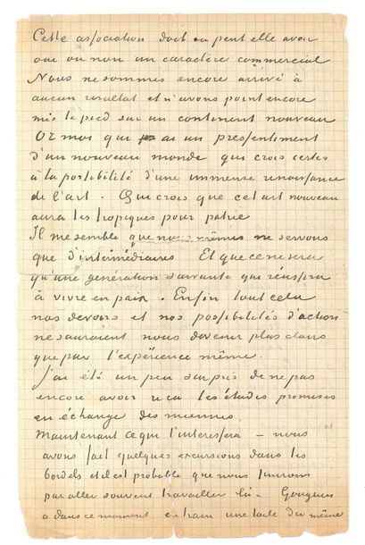 VAN GOGH VINCENT (1853-1890) 
Lettre autographe signée adressée à
Émile BERNARD [Arles...