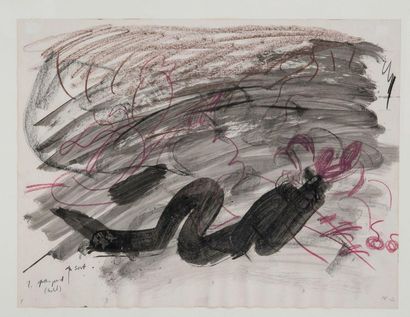 PER KIRKEBY (1938-2018) 
Untitled, 1980.
Pencil lead, ink, ink wash and coloured...