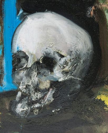 RONAN BARROT (né en 1973) 
Crâne, 2011.
Huile sur toile.
Signée datée et dédicacée...