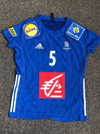 AYGLON SAURINA Camille (handball) France team jersey worn in competition and sig...