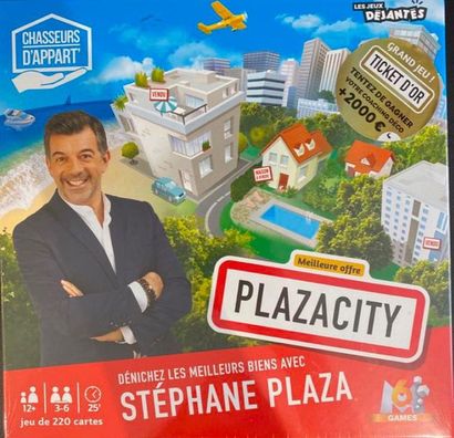Stephane Plaza 2 BD et 1 jeu Plaza city dedicacés