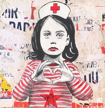 BRITT TAMALET BRITT TAMALET, street artiste lyonnaise offre : “Thank you nurses”,...