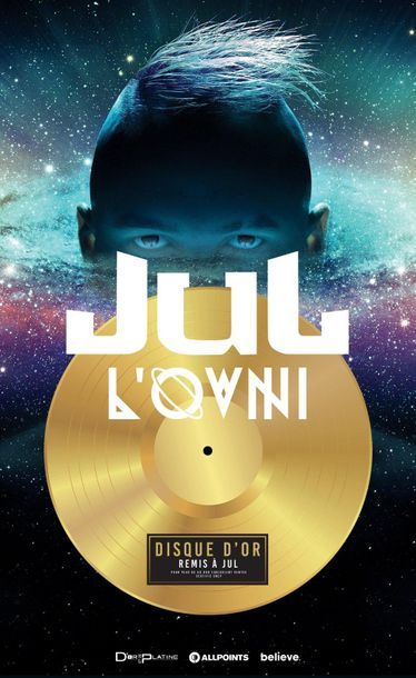 JUL Disque d'or remis à l'artiste Jul pour l'album "L'Ovni" sorti en 2016