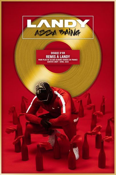 LANDY 
Disque d'or remis à l'artiste Landy pour l'album "Assa Baing" sorti en 20...