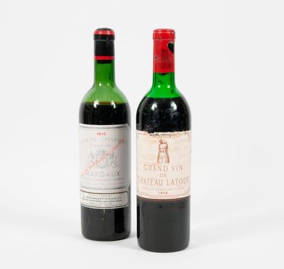 CHÂTEAU LATOUR 

Une bouteille, 1973.

Niveau haute-épaule. 

Etiquette tachée. Petites...