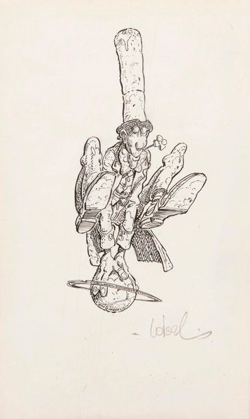Regis LOISEL (1951) 

Untitled.

Pencil lead and felt on paper.

Signed down right.

35.5...
