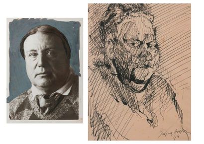 Jacques VILLON (1875-1963) 

Portrait d’homme, 1944.

Encre sur papier.

Signé et...