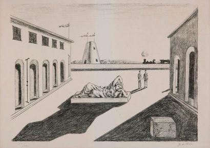 Giorgio De Chirico (1888-1978) 

Piazza d'Italia, 1969. 

Lithographie par Alberto...