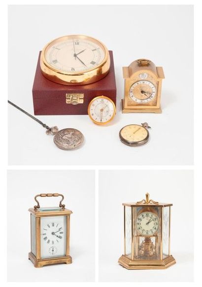 null Four clocks:

- One called "d'officier", forming an alarm clock, with a gilded...