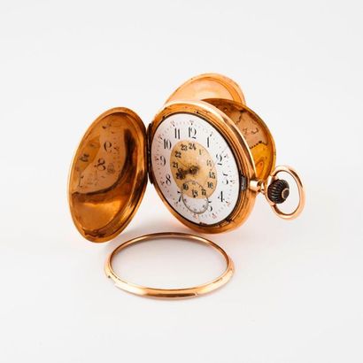 Yellow gold soap gusset watch (585) 

Rear...