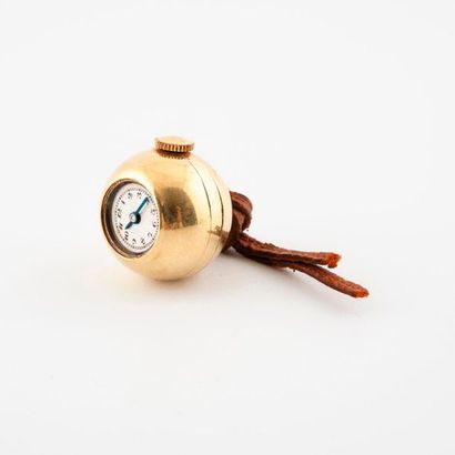 Watch with ball-shaped collar in yellow gold...