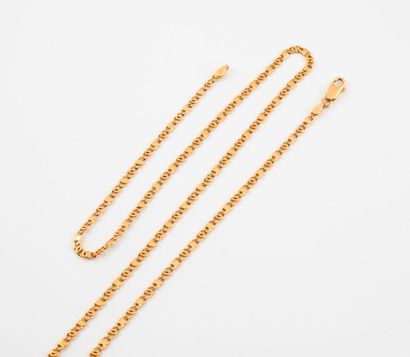 Fancy yellow gold necklace (750) with fancy...